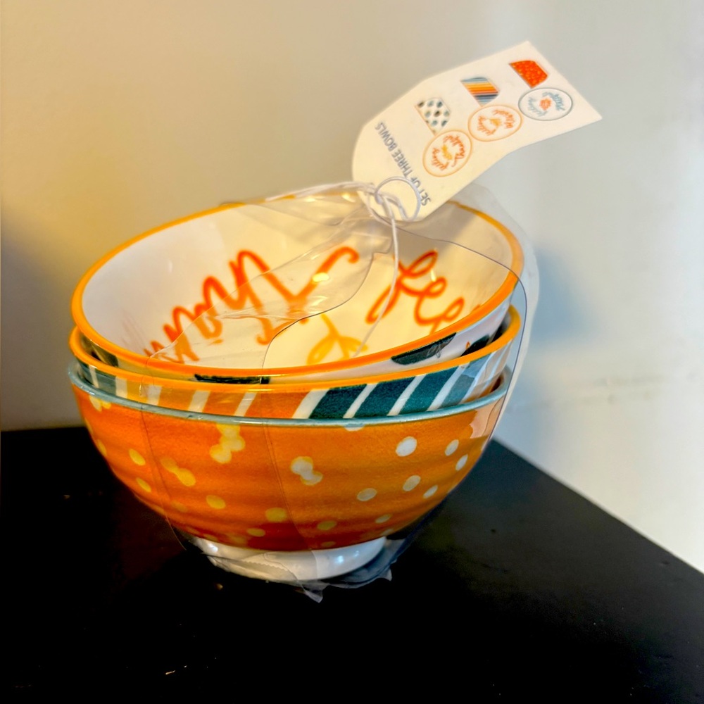 Prima design set of 3 small bowls Autumn theme Brand new NWT
